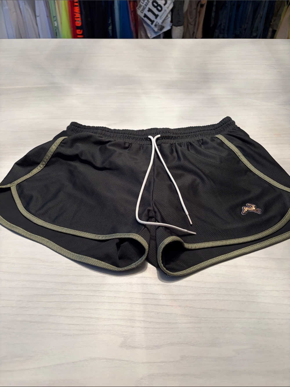 Tracksmith Women’s Dark Green  with Olive Trim Van Cortlandt Running Shorts